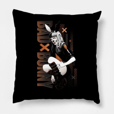 Bad Bunny Throw Pillow Official Bad Bunny Merch