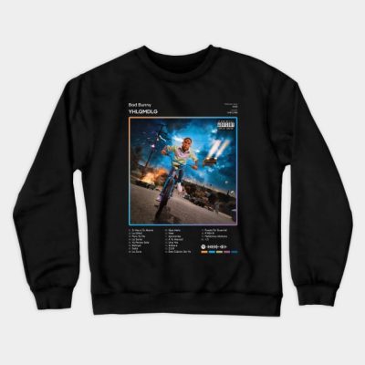 Bad Bunny Yhlqmdlg Tracklist Album Crewneck Sweatshirt Official Bad Bunny Merch