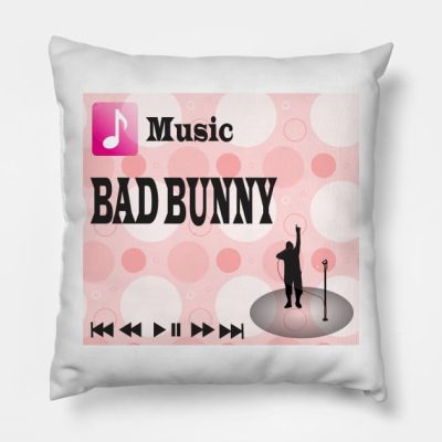 Bad Bunny Throw Pillow Official Bad Bunny Merch