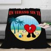 Canvas Painting Blanket Bad Bunny Un Verano Sin Ti Flannel Blankets Pop Music Album Star Warm 8 - Bad Bunny Store