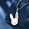 New Fashion Hip Hop Rock Star Bad Bunny Pendant Necklace Beads Chain Stainless Steel Pendant Necklaces 4 - Bad Bunny Store