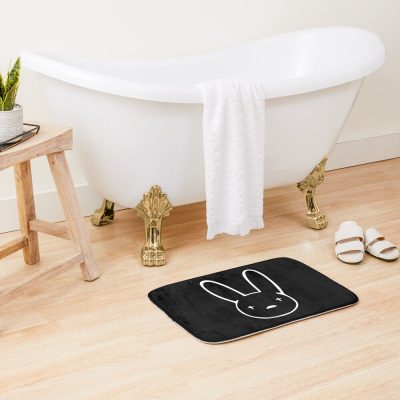 Bad Bunny Oasis Logo (White On Black) Bath Mat Official Bad Bunny Merch