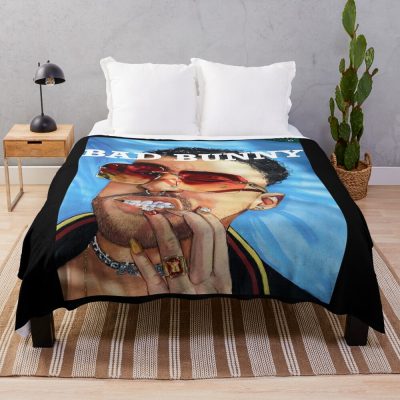 Bad Bunny Throw Blanket Official Bad Bunny Merch