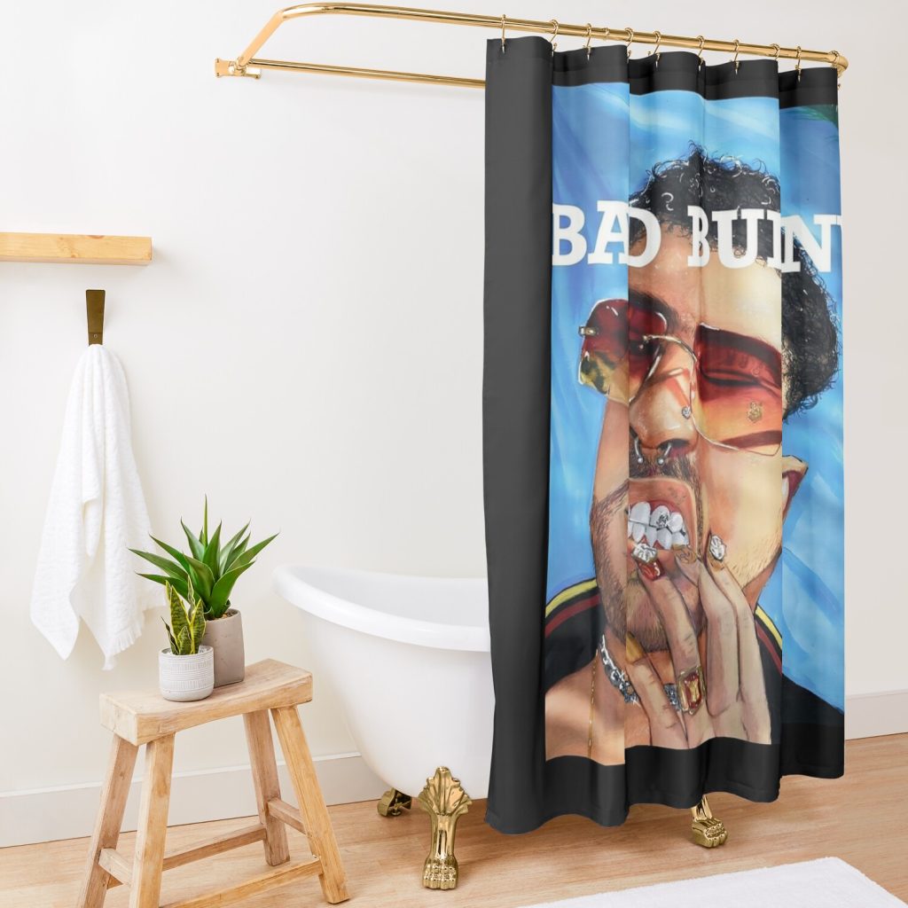 Bad Bunny Shower Curtain Official Bad Bunny Merch