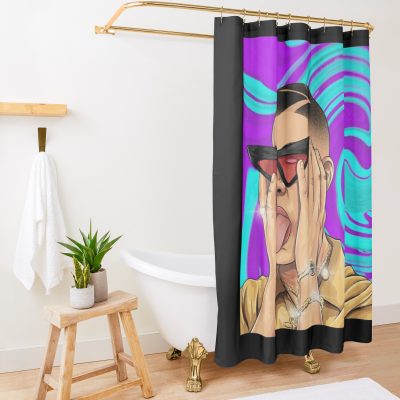 Bad Bunny Shower Curtain Official Bad Bunny Merch