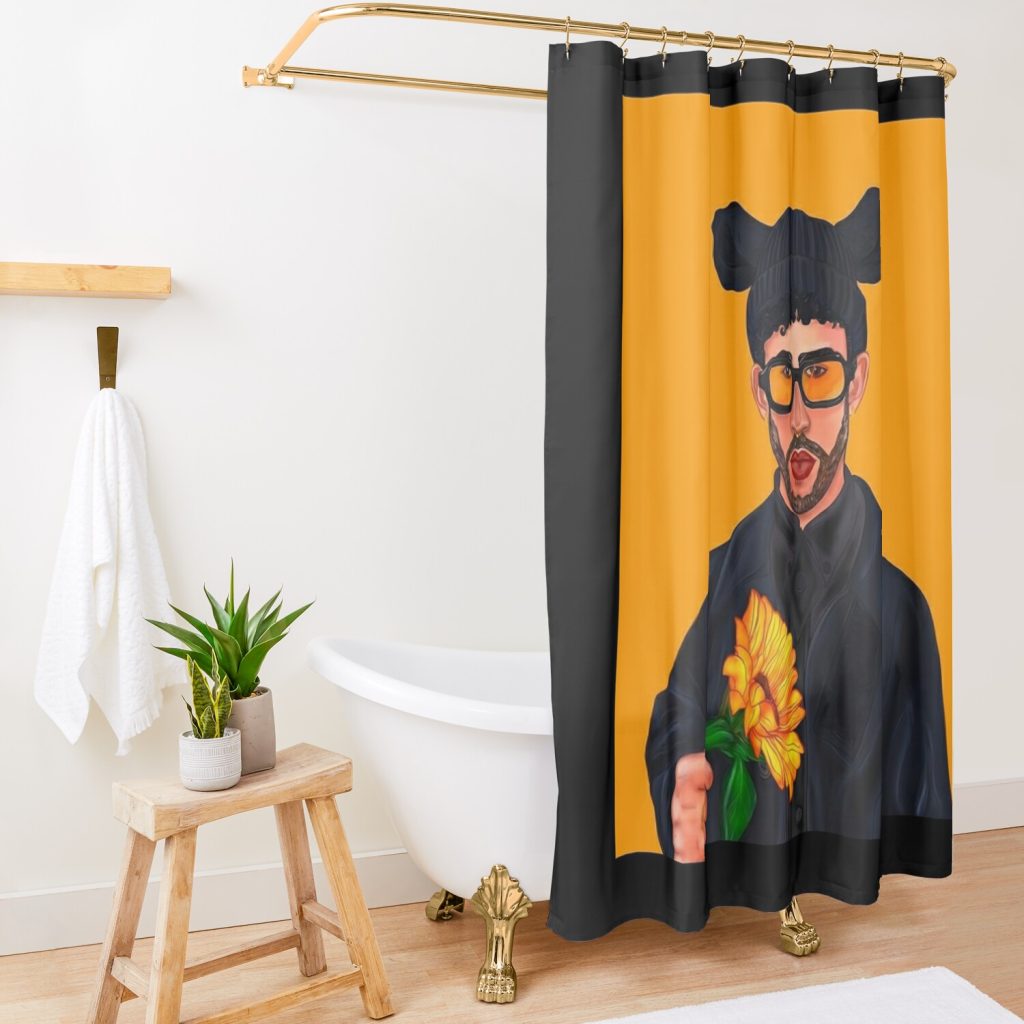 Bad Bunny Shower Curtain Official Bad Bunny Merch