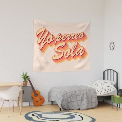 Yo Perreo Sola Text Tapestry Official Bad Bunny Merch