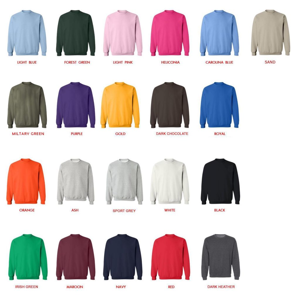 sweatshirt color chart - Bad Bunny Store